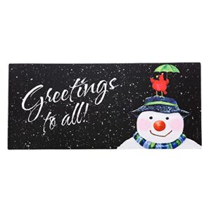 evergreen snow in the forecast decorative mat insert, 10 x 22 inches