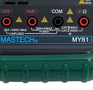 Mastech MY61 Digital Multimeter, 3.5 Digit LCD, 1999 Count