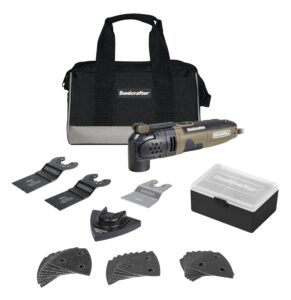 rockwell 3.0 amp sonicrafter oscillating multi-tool, with variable speed, hyperlock clamping, and universal blade fit system, 31-piece kit with bag – rk5121
