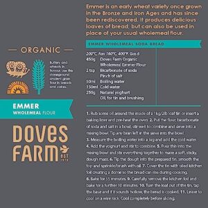 Doves Farm Organic Whole-meal Emmer Flour | 1Kg | Premium Stoneground Flour from Nutrient-rich Emmer Wheat | Perfect for Healthy and Tasty Baking Recipes