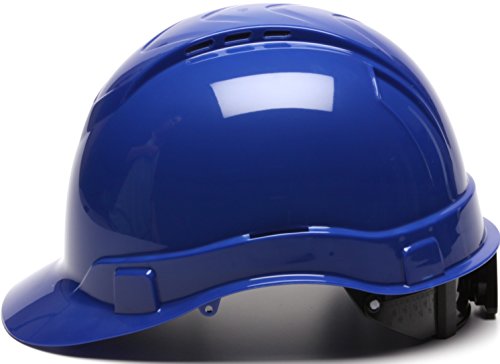 Pyramex Ridgeline Cap Style Hard Hat, Vented, 4-Point Ratchet Suspension, Blue