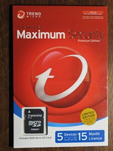 trend micro maximum internet security 2014, 5 devices, 15 months + free 8gb sd card
