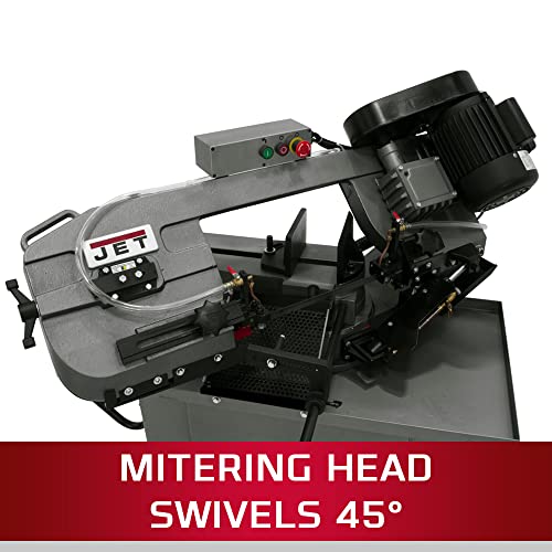 JET HVBS-710S, 7" x 10-1/2" Belt-Driven Mitering Bandsaw, 1Ph 115/230V (413451)