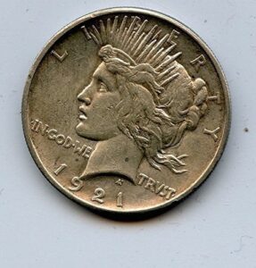 1921 xf/almost uncirculated peace dollar