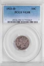 1921 D Mercury Dime Very Good PCGS