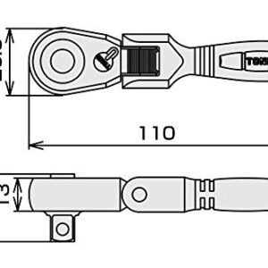 TONE RH4FCHS 1/2" Drive Stubby Handle Flex Head Ratchet