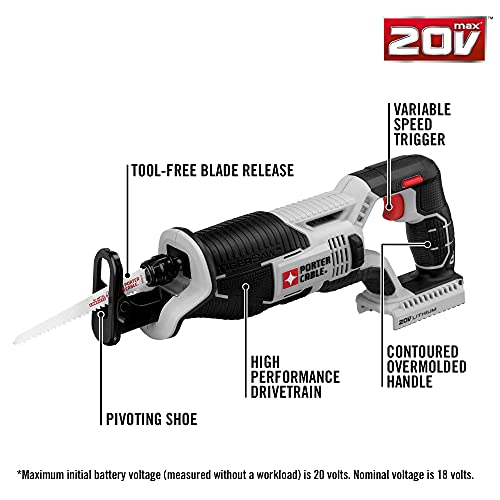 PORTER-CABLE 20V MAX* Cordless Drill Combo Kit with Reciprocating Saw, 2-Tool (PCCK603L2)