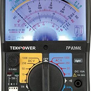 Tekpower TP8260L Analog Multimeter with Back Light, and Transistor Checking Dock