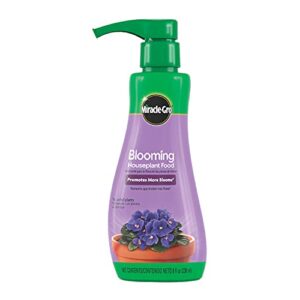 miracle-gro blooming houseplant food, 8 oz., plant food feeds all flowering houseplants instantly, including african violets