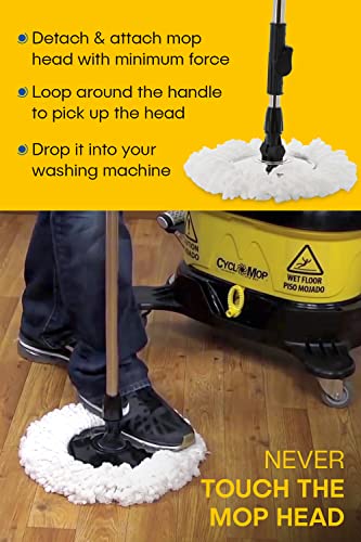 CycloMop® Commercial Spinning Spin Mop with Dolly Wheels - Heavy Duty Design for Years of Use