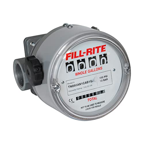 Fill-Rite TN860AN1CAB2GAC High Flow/High Pressure Rugged Application Meters, 150 PSI, 1-1/2" NPT, 6 to 60 LPM, 1-2 Viscosity Range