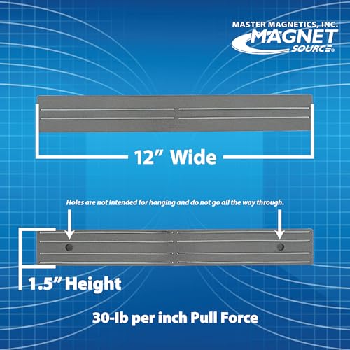 Master Magnetics Magnetic Tool Holder with Magnetic Mount - 12" Wide, 30 lb per inch Pull, Gray, 07576