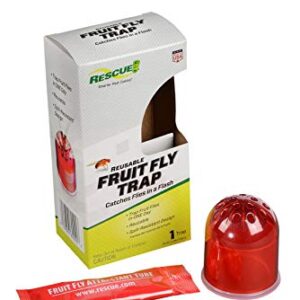 RESCUE! Fruit Fly Trap – Reusable, Includes Liquid Bait Attractant