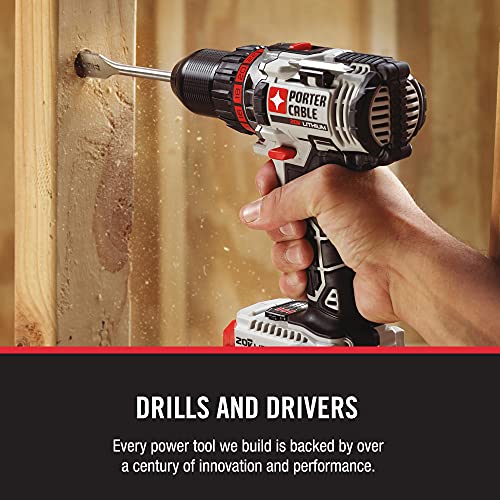 PORTER-CABLE 20V MAX* Cordless Drill/Driver Kit, 1/2-Inch (PCC601LA)