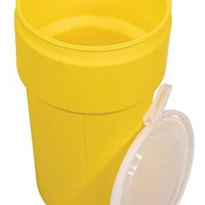 Eagle 20 Gallon Lab Pack Barrel Drum, Plastic Lever-Lock, Yellow, 1623