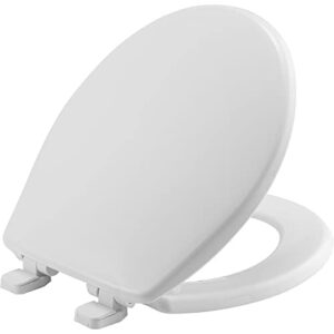 mayfair 880slow 000 caswell toilet seat will slowly close and never loosen, round, long lasting plastic, white