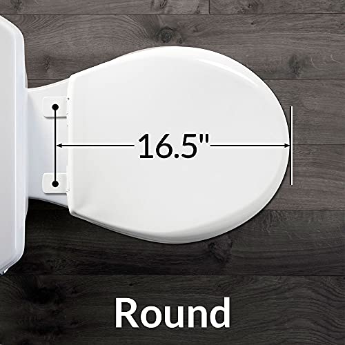 MAYFAIR 880SLOW 000 Caswell Toilet Seat will Slowly Close and Never Loosen, ROUND, Long Lasting Plastic, White