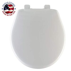 MAYFAIR 880SLOW 000 Caswell Toilet Seat will Slowly Close and Never Loosen, ROUND, Long Lasting Plastic, White