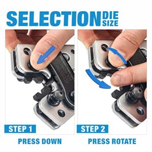 iCrimp Battery Cable Lug Crimping Tool for 8, 6, 4, 2, 1, 1/0 AWG Heavy Duty Wire Copper Lugs, Battery Terminal, with Wire Shear Cutter