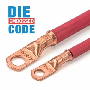 iCrimp Battery Cable Lug Crimping Tool for 8, 6, 4, 2, 1, 1/0 AWG Heavy Duty Wire Copper Lugs, Battery Terminal, with Wire Shear Cutter