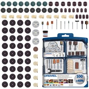 dremel 723 ez speedclic accessory set - 100 rotary tool accessories for cutting, carving, sanding, cleaning, grinding, polishing, sharpening