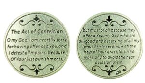 devotional pocket token with catholic church prayer "the act of contrition"