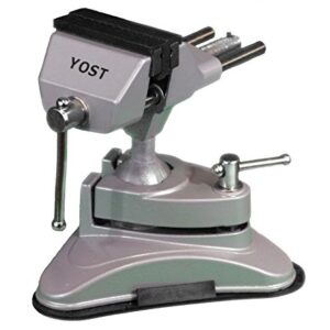 Yost Tools Yost V-275 Portable Vacuum Base Vise, Pivots Multi-Angle, 2.75” Jaw Width, (1 Pack), Silver