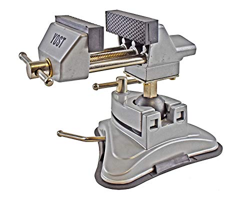 Yost Tools Yost V-275 Portable Vacuum Base Vise, Pivots Multi-Angle, 2.75” Jaw Width, (1 Pack), Silver