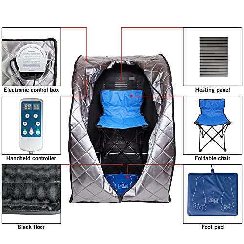 Heatwave Rejuvenator Portable Personal Sauna with FAR Infrared Carbon Panels, Heated Floor Pad, Canvas Chair