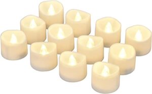 elander led tea lights flameless candle with timer, 6 hours on and 18 hours off, 1.4 x 1.3 inch, warm white, [12 pack]