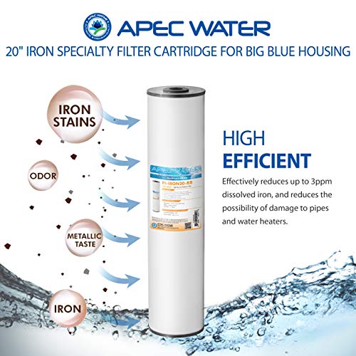 APEC Water Systems 20" Whole House BB Replacement Water Filter High Flow Iron Reduction (FI-IRON20-BB)