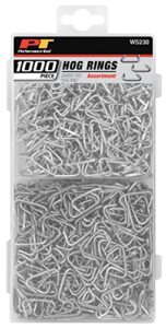 performance tool w5230 1,000pc steel hog ring for: upholstery, fencing, craft, rope, bungee cords, bag closures, crab pots, furniture and much more