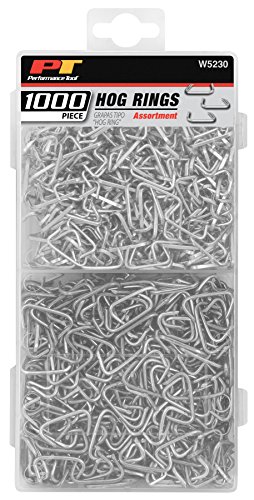 Performance Tool W5230 1,000pc Steel Hog Ring for: Upholstery, fencing, craft, rope, bungee cords, bag closures, crab pots, furniture and much more