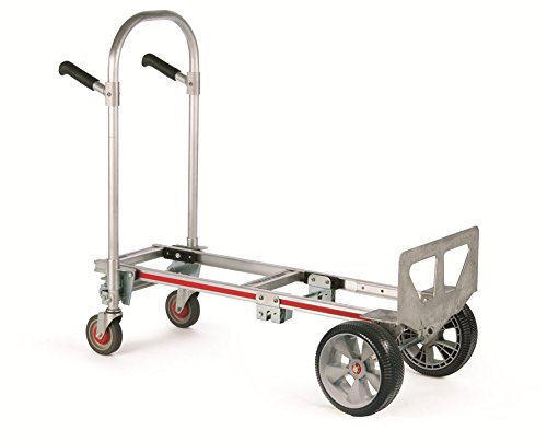 Magliner GMK16UAE Convertible Hand Truck, Interlocked Microcellular Wheels, 500 lb Load Capacity, 47-1/2" Length x 21" Width x 51" Height