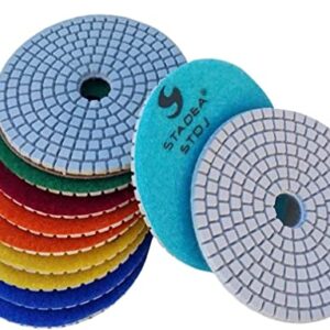 4 inch diamond concrete polishing pads - Granite Marble Stone Polishing 8 Pcs Set By STADEA