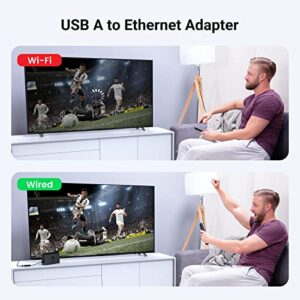 UGREEN Ethernet Adapter USB to 10 100 Mbps Network Adapter RJ45 Wired LAN Adapter for Laptop PC Compatible with Nintendo Switch Wii Wii U MacBook Chromebook Surface Windows macOS Linux (Black)