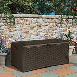 Suncast 72 Gallon Resin Outdoor Patio Storage Box, Java