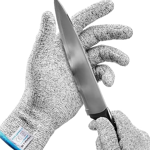 Stark Safe Cut Resistant Gloves, Level 5 Protection, Kitchen Cut Gloves for Meat, Shucking, Fillet, Mandolin Slicing, Carving, 1 Pair, Large