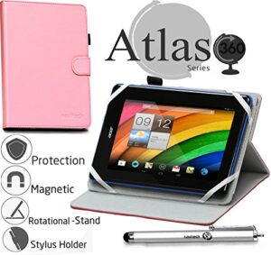 navitech 7" pink case/cover with 360 rotational stand & stylus pen compatible with the kindle fire hd 7", hd display, wi-fi, 8 gb/kindle fire hd 7", hd display, wi-fi, 16 gb