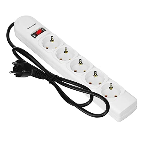 KRIËGER Electric German-Spanish Surge Protector Model KRE5 250 Joules 220V, 5 outlets