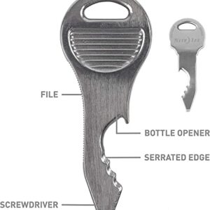 Nite Ize KCT1010-1088 DoohicKey QuicKey Stainless-Steel 5-in-1 Keychain Multi Tool with Key Hole Attachment, Stainless Steel