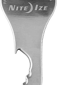 Nite Ize KCT1010-1088 DoohicKey QuicKey Stainless-Steel 5-in-1 Keychain Multi Tool with Key Hole Attachment, Stainless Steel