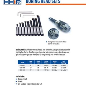 HHIP 1001-0105 3 Piece Boring Tool Set (2 Inch Head & MT3 & 1/2 Inch)