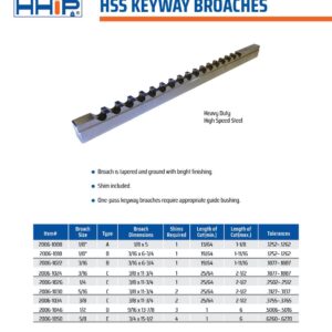 HHIP 2006-1008 1/8 Inch A HSS Keyway Broach with 1 Shim