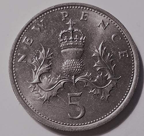 England QEII 5 New Pence 1969 Coin Great Britain