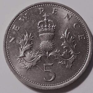 England QEII 5 New Pence 1969 Coin Great Britain