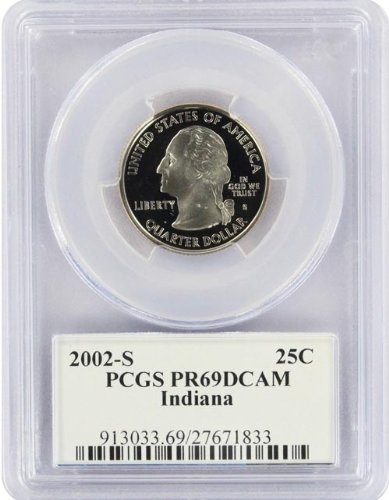 2002 Indiana State S Clad Proof Quarter PR-69 PCGS