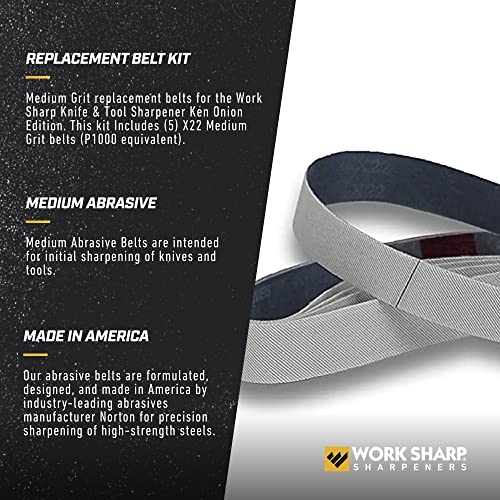 Work Sharp WSSAKO81119 Medium Grit Belt Kit for Ken Onion Edition