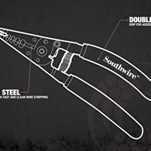 Southwire - 58277940 Tools & Equipment S612STR 4-10 AWG SOL & 6-12 AWG STR Ergonomic Handles Wire Stripper/Cutter