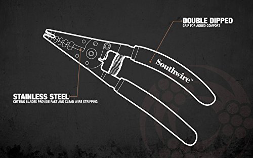 Southwire - 58277940 Tools & Equipment S612STR 4-10 AWG SOL & 6-12 AWG STR Ergonomic Handles Wire Stripper/Cutter